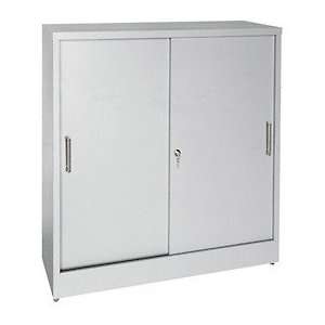  Sliding Door Storage Cabinet 36 X 12 X 42 Gray Office 