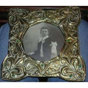  Antique French Canadian Brass Embossed Picture Photo Frame 