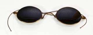 antique wire framed green eyeglasses Civil War Era color lense sun 