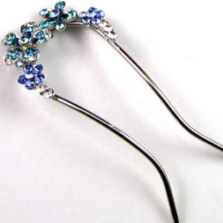    1pc Austrian rhinestone crystal flower hair fork  