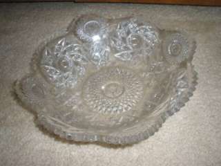 Sawtooth Clear Cut Glass Bowl Dish  
