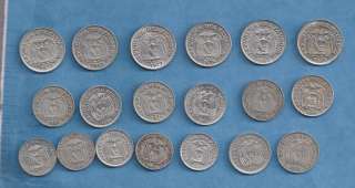 19 ECUADOR COINS DIFFERENT YEARS AND VALUES  
