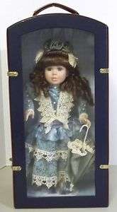 Collectors Choice Series DanDee Porcelain Doll Stand Case Parasol 