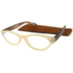 ICU Eyewear Reading Glasses   7220 Oval Beige and Cheetah / Oval Beige 