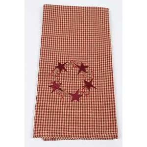  Set of 3 Homespun Cotton Red Checked Kitchen Tea Towels 