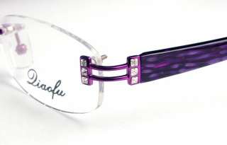 Crystal Eyeglass Frames LADIES Rimless OPTICAL Purple  