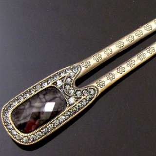   Item  1pc Austrian rhinestone crystal Antiqued hair fork