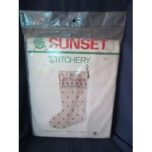   Sunset Stitchery Christmas Hearts Stocking Kit 