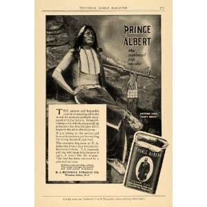  1914 Ad Prince Albert Cigarette Tobacco Native American 