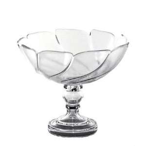  Frosted Glass Fruit Salad Bowl on Clear Foot: Kitchen 
