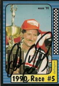Dale Earnhardt autographed 1991 MAXX DARLINGTON WIN crd  