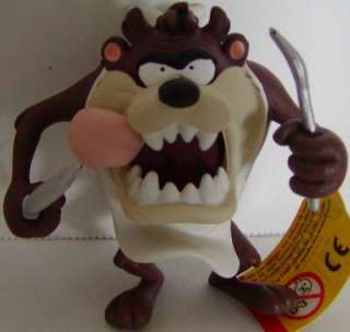 Tazmanian Devil Fork and Knife Figurine Looney Tunes 2 inch Plastic 