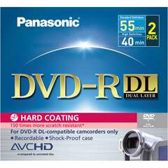 PANASONIC LM RF55LV2 DUAL LAYER DVD R 8cm DISCS 2 PACK  