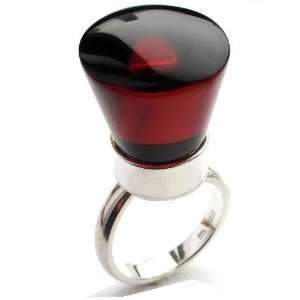   Sterling Silver Black Cherry Amber Royal Crown Ring Graciana Jewelry