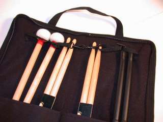 Padded Nylon Drum Stick Bag, Case, 3 Pockets, Drumstick  