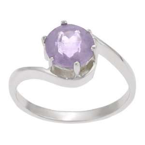  Sterling Silver Round cut Amethyst Solitaire Ring Jewelry