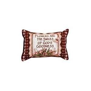   Smiles Inspirational Floral Decorative Throw Pillow