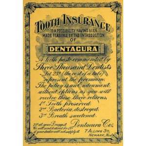  1902 Ad Dentacura Co. Toothpaste Dental Care Newark 