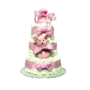 3 Tier Pink Organic Baby Shower Diaper Cake Baby