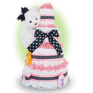  Sweet and Classy Girl 4 Tier Diaper Cake Baby