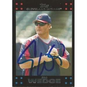 Eric Wedge Signed Cleveland Indians 2007 Topps Card