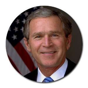  President George W. Bush round mouse pad: Office Products