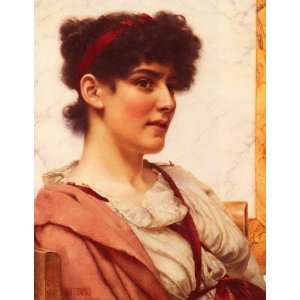 Hand Made Oil Reproduction   John William Godward   32 x 42 inches   A 