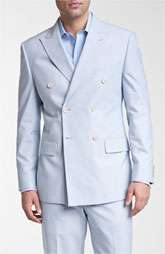 Joseph Abboud Double Breasted Cotton Seersucker Suit Was $795.00 Now 