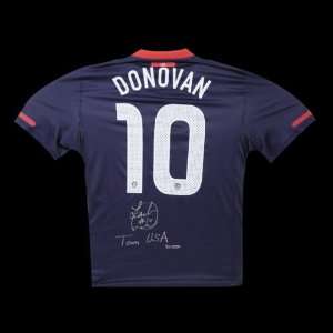 Landon Donovan Autographed Team USA Road Blue Jersey   Inscribed