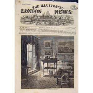  Lord Palmerston Study Broadlands Old Print 1865