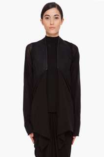 Rick Owens Leather Trimmed Mermaid Jacket for women  