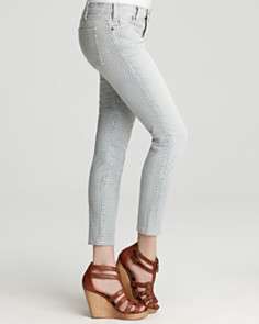 Current/Elliott Jeans   Gingham Printed Low Rise Stiletto in Lake Wash