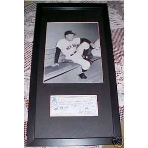  Yankees Ralph Houk Signed Personal CHECK FRAMED MATTED 