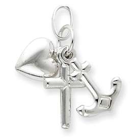 New Sterling Silver Faith, Hope & Charity Charm  
