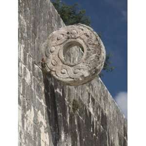 One of the Stone Hoops in the Great Ball Court, Chichen Itza, Yucatan 