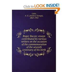 Roger Bacon; essays contributed by various writers on the 