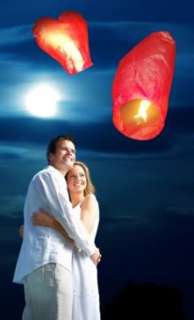 20 Lot Heart Flying Lanterns Wedding Sky Fire Balloons  