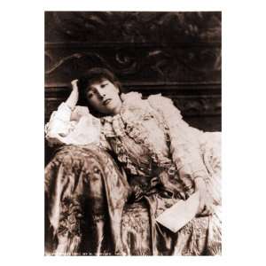 Sarah Bernhardt, French Actress, Reclining on a Divan in 