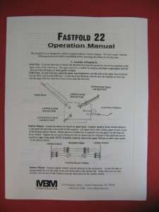 MBM F12 FastFold22 Jet Speed Folder Table Top Paper Folding Machine 
