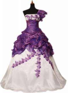 NEW PURPLE FORMAL PROM BALL GOWN EVENING DRESS US SIZE  