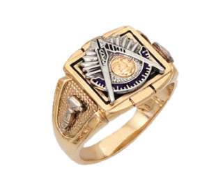 Silver Gold Masonic Freemason Mason Past Master Ring  