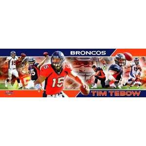Tim Tebow Denver Broncos 12 x 36 Panoramic