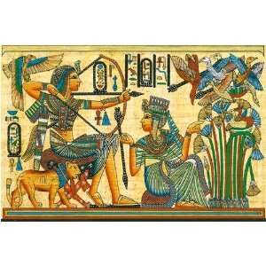 Tutankhamun Hunting Birds   Canvas By Egyptian Highest Quality Art 