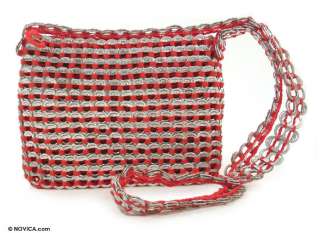 Soda Tab Crochet RED Cosmetic Bag Brazil Eco Art Purses WorldofGood 