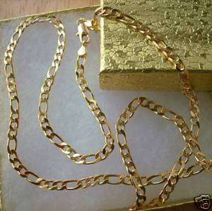 18K Gold gf STUNING MENS FIGARO CHAIN/NECKLACE 24  