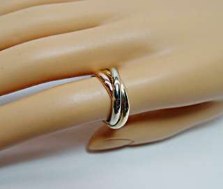   Cartier 18K Gold Tri Color Trinity Rolling Rings Sz5 Euro50  