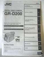 JVC GR D200 Mini DV Camcorder Owner/User Manual FAST  