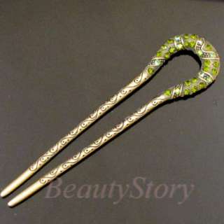    1pc Austrian rhinestone crystal Antiqeud hair fork Gift