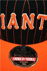   American Needle San Francisco Giants Pin Stripe Snapback Hat Cap