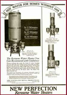 1924 NEW PERFECTION OIL HOT WATER HEATERS FOR HOMES AD  